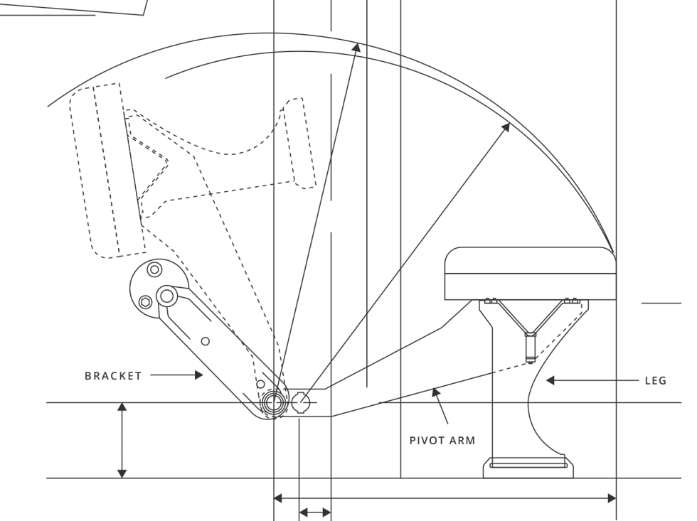 Church Pew Hardware For Kneelers Brackets Legs Dayton Kneeler   DAY01 Kneeler Draft Drawing 02 980x733 